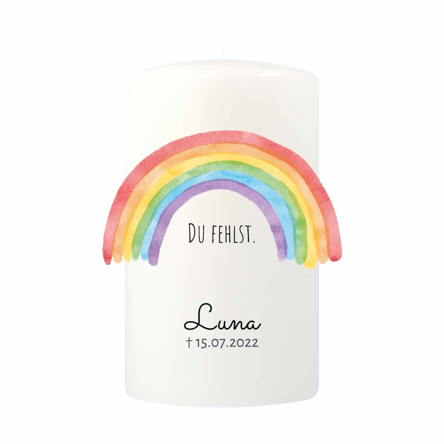 Gedenkkerze groß, Regenbogen 1