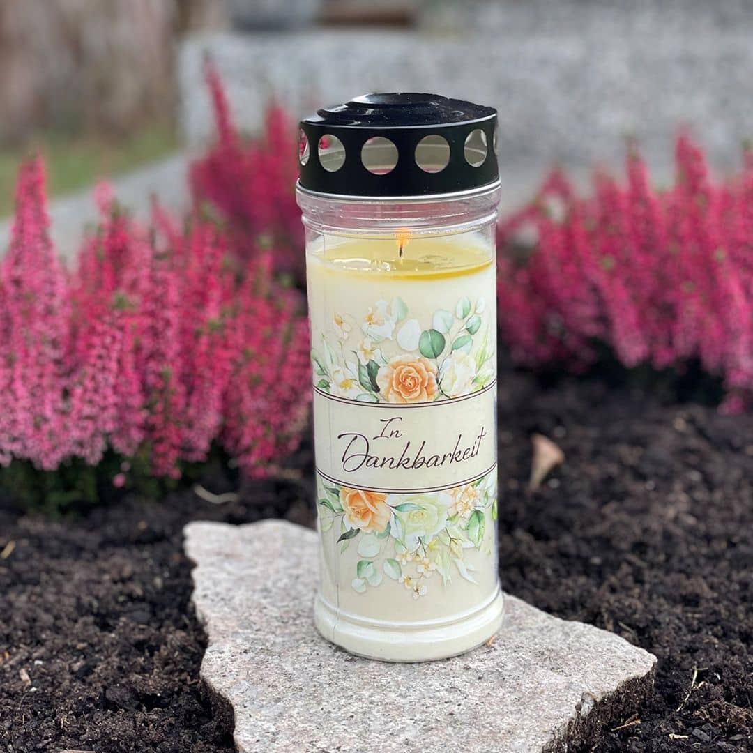 Hofer Premium 7 Tage Grabkerze Black, IN DANKBARKEIT Friedhof