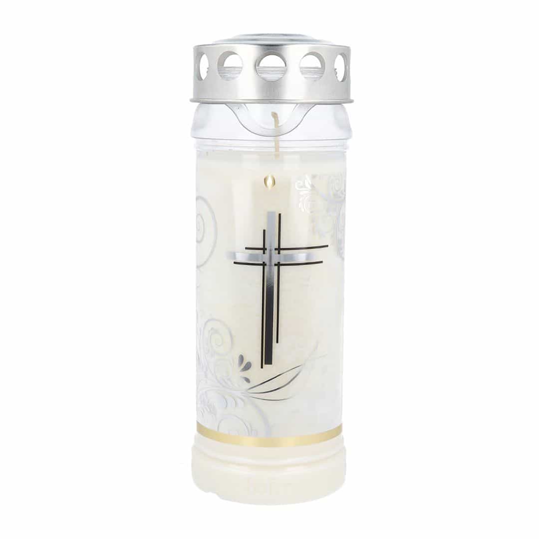 Hofer Premium 7 Tage Grabkerze Platin, KREUZ