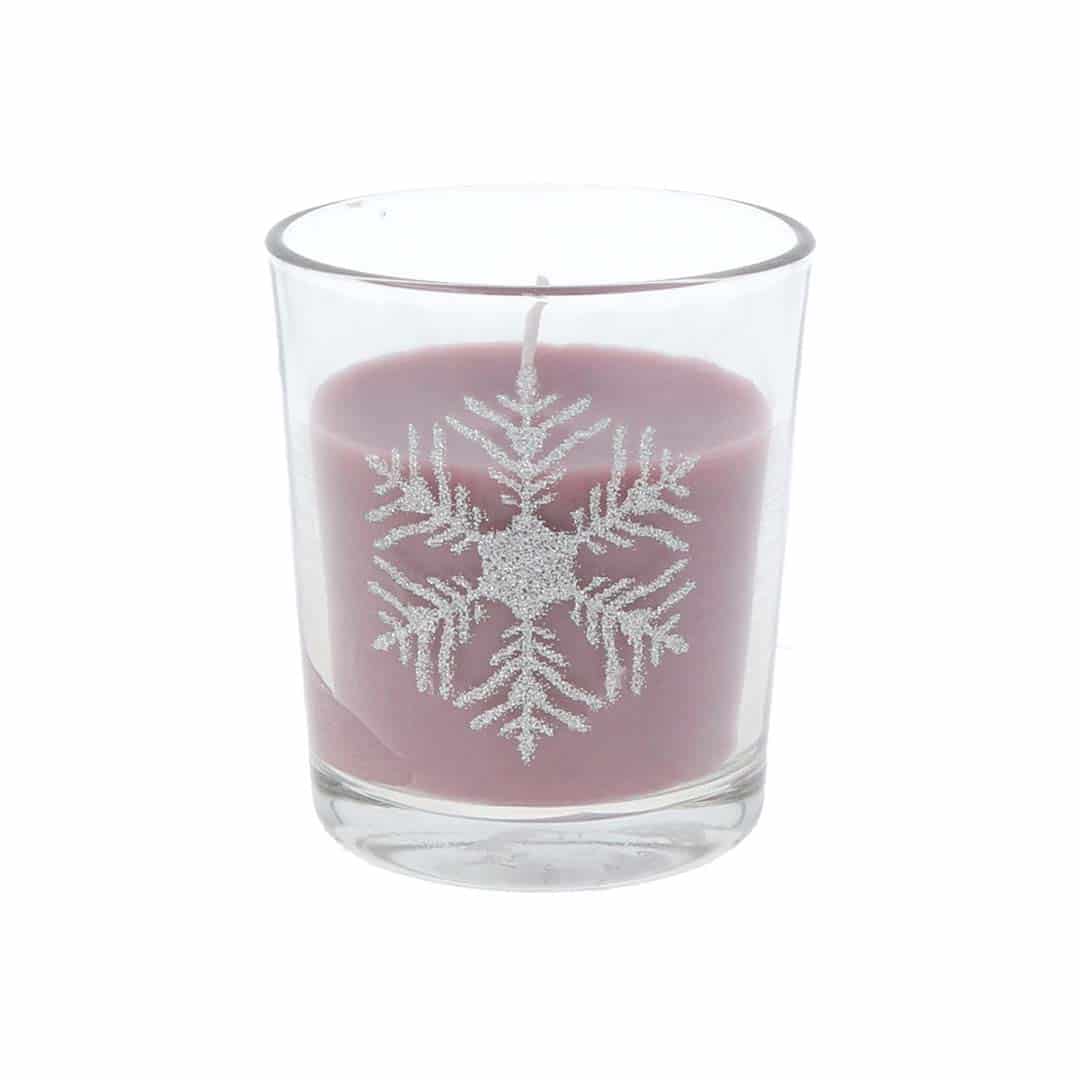 Kerze im Glas, EISBLUME Kerze im Glas, EISBLUME