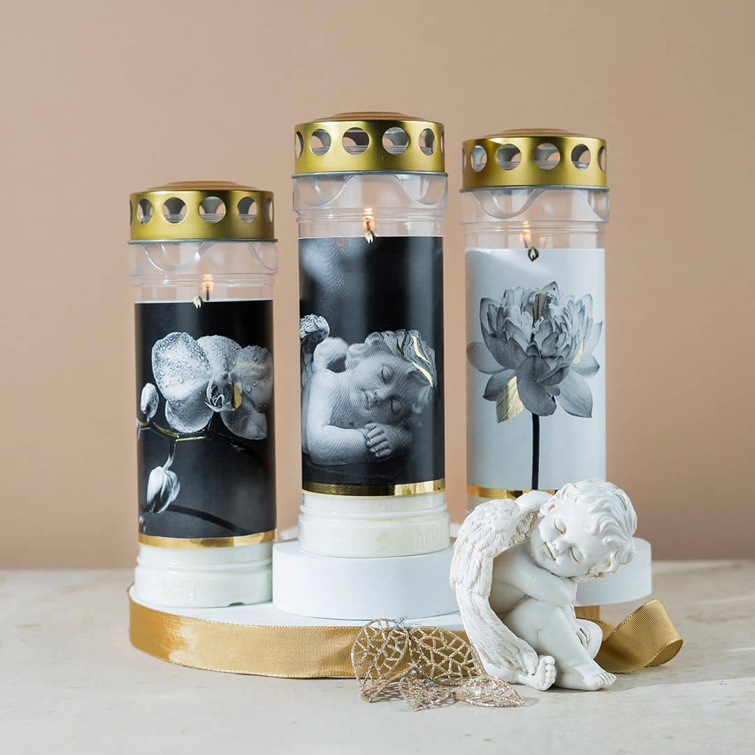 Hofer Premium 7 Tage Grabkerze Gold Serie Image
