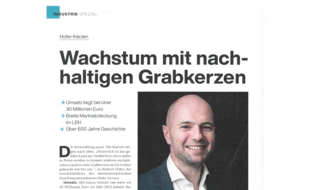 Herbert Hofer, Geschäftsführer Hofer-Kerzen