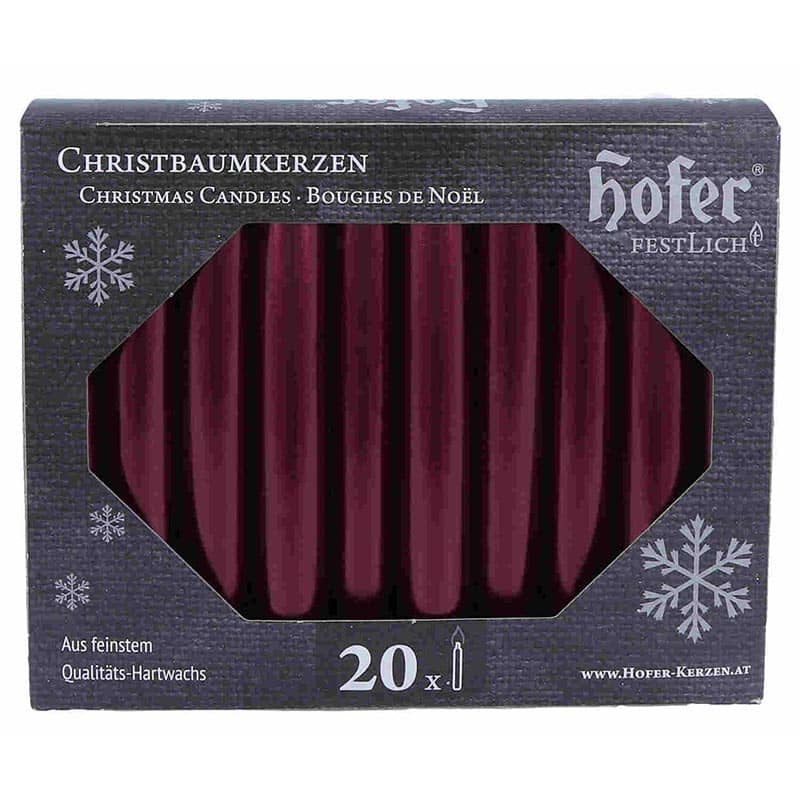 Baumkerzen 20er, metallic bordeaux Baumkerzen 20er, metallic bordeaux