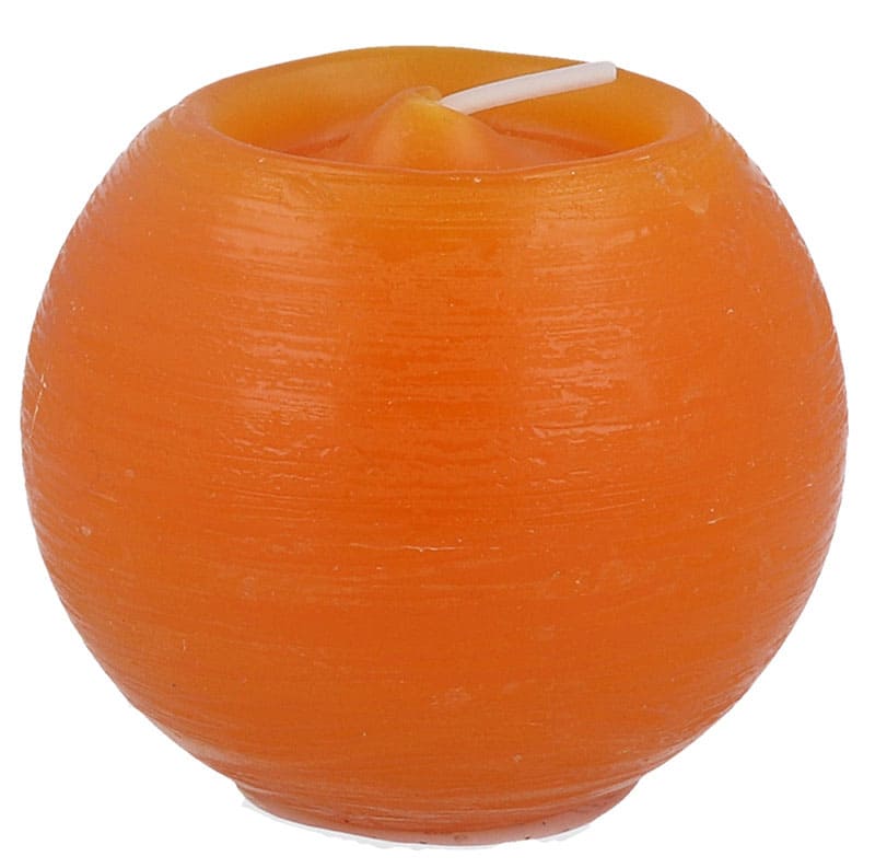 Rustik Kugelkerze Ø 80 mm, mandarin