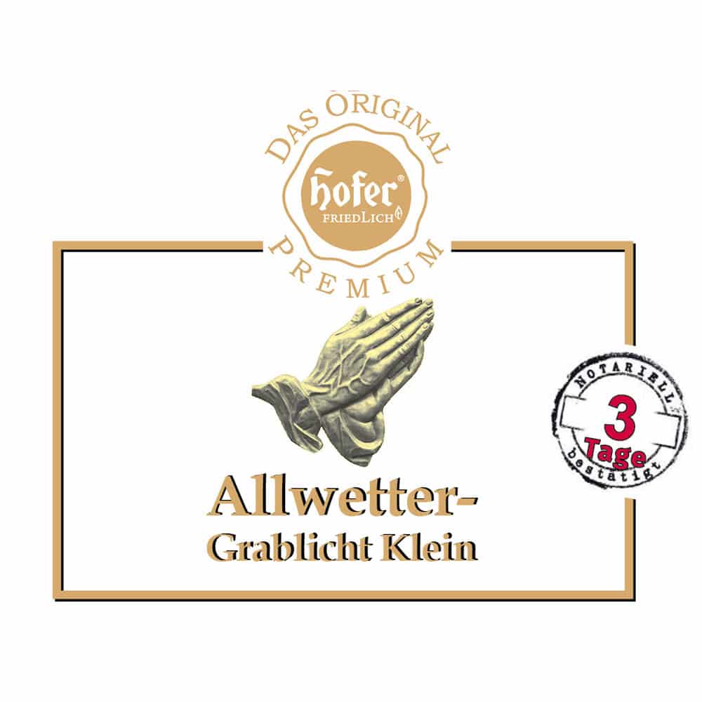 Hofer Premium 3 Tage Allwetter Grablicht klein, rot