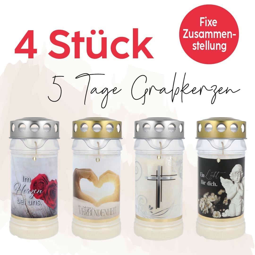 Trauertasse 5 Tage Grabkerzen