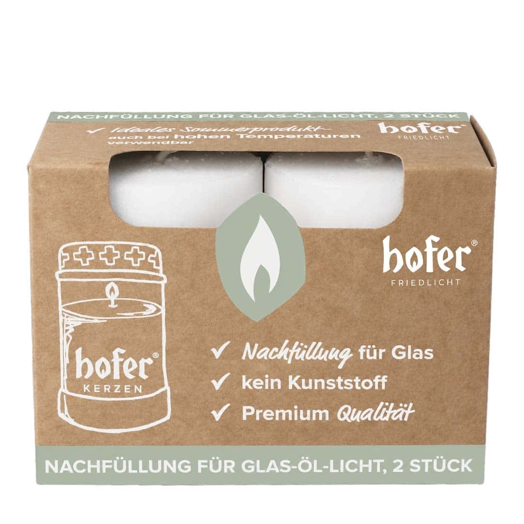 Hofer Nachfüllung für Rubin-Glas-Öl-Licht, 2er