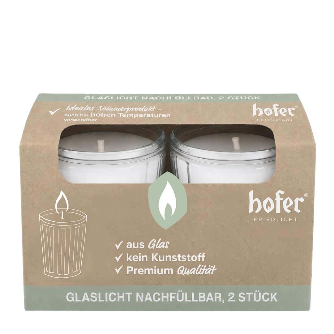 Hofer Glaslicht transparent, 2er