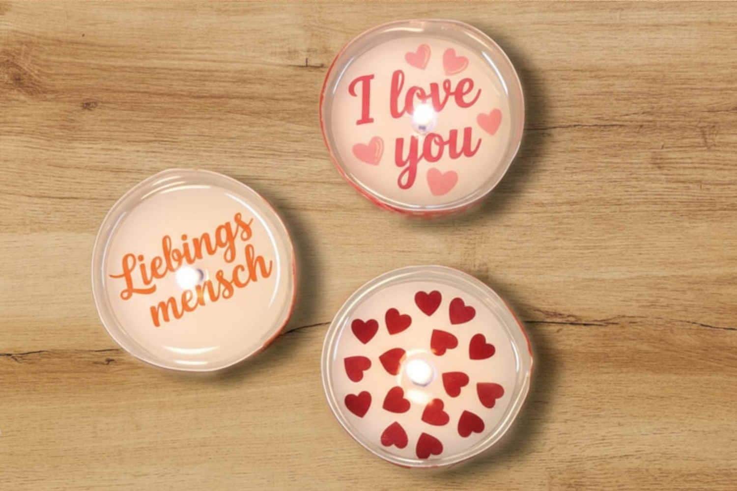 Teelicht mit Geheimbotschaft