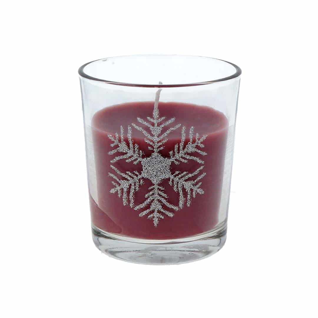 Kerze im Glas, EISBLUME Kerze im Glas, EISBLUME