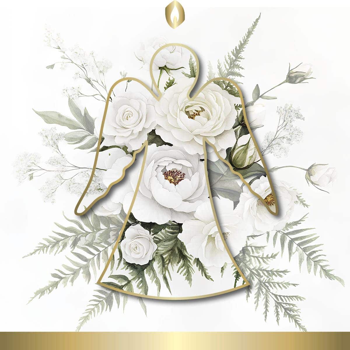 Etikett Hofer Premium 7 Tage Grabkerze, FLORALER ENGEL