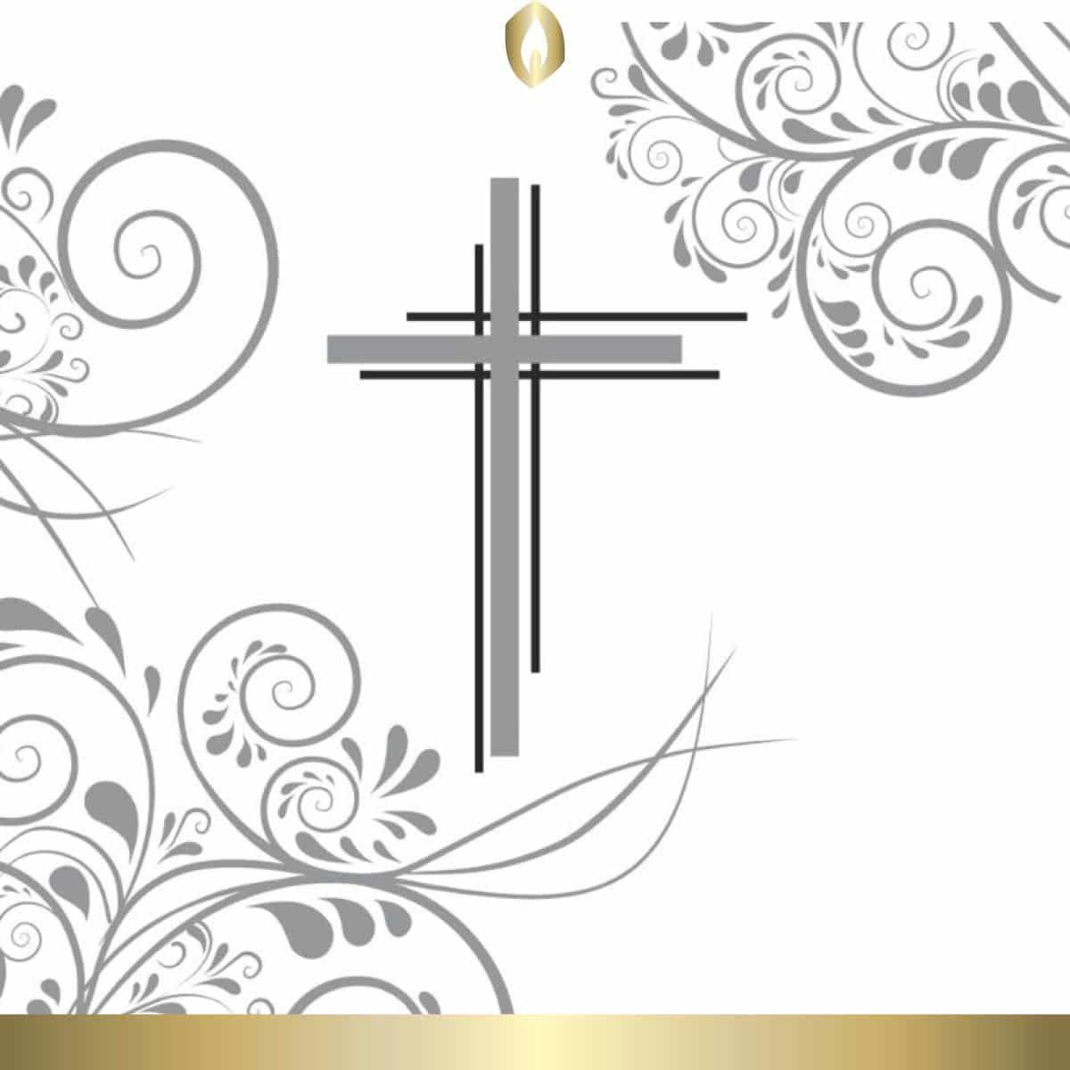 Etikett Hofer Premium 7 Tage Grabkerze Platin, KREUZ