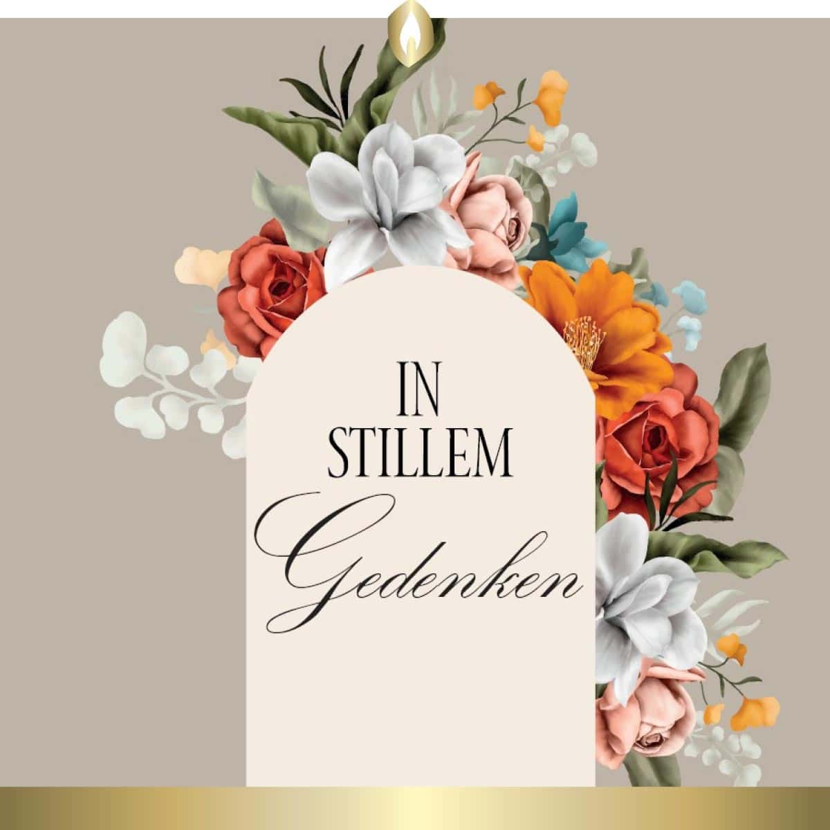 Etikett Hofer Premium 7 Tage Grabkerze Blumenbogen, IN STILLEM GEDENKEN