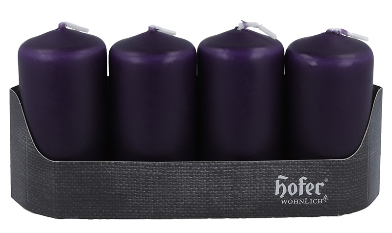 Stumpen 40 x 80 mm 4er, aubergine