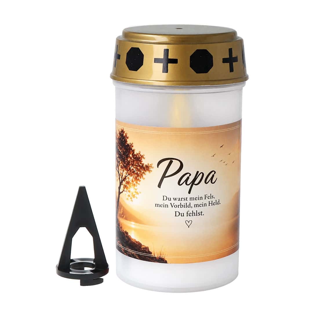 LED Grablicht "Papa" weiß