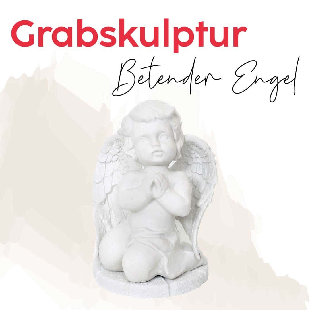 Trauertasse Grabskulptur Betender Engel