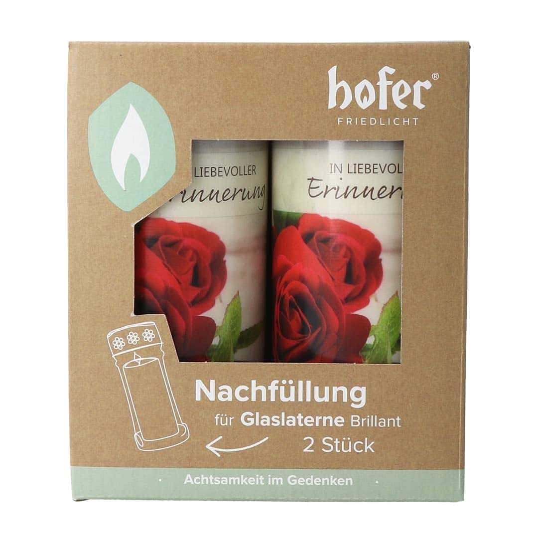 Nachfüllung für Hofer Natur Glaslaterne Brilliant 2er, ROSE