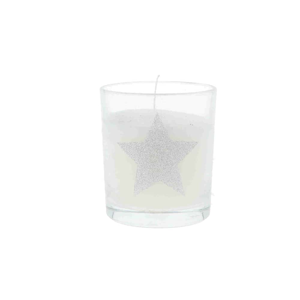 Kerze im Glas STERN mit Glitter Kerze im Glas STERN mit Glitter