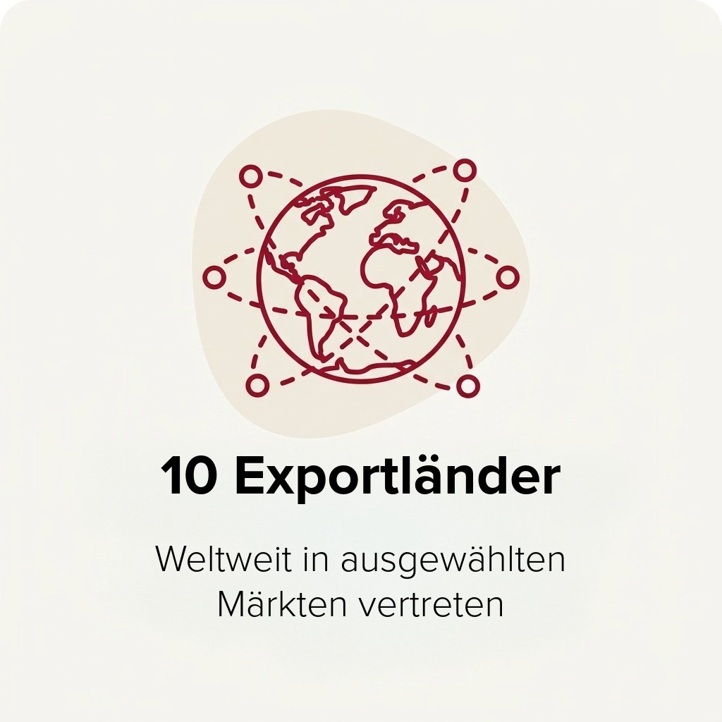 Icon mit Übersichtskarte der Exportländer