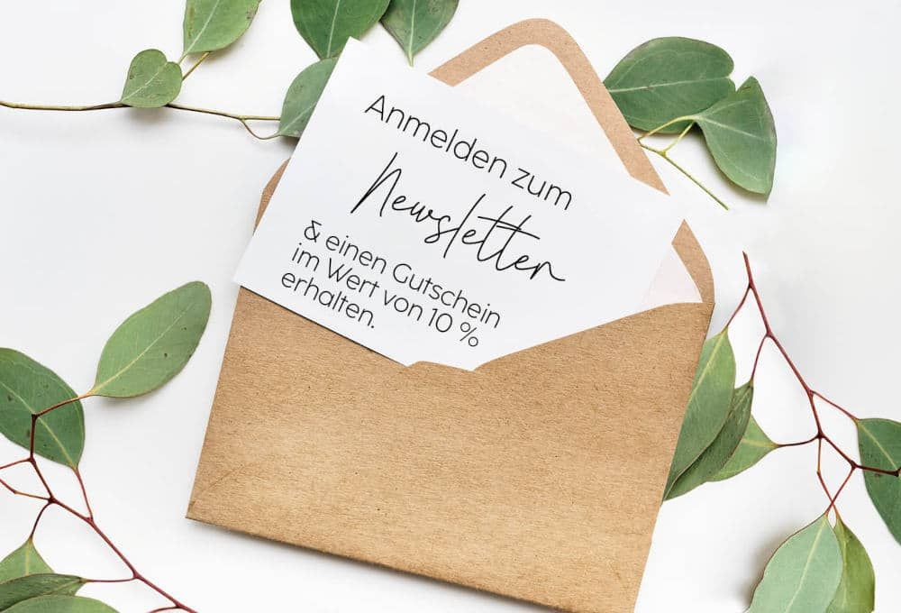 Newsletter Anmeldung deutsch 10% Gutschein