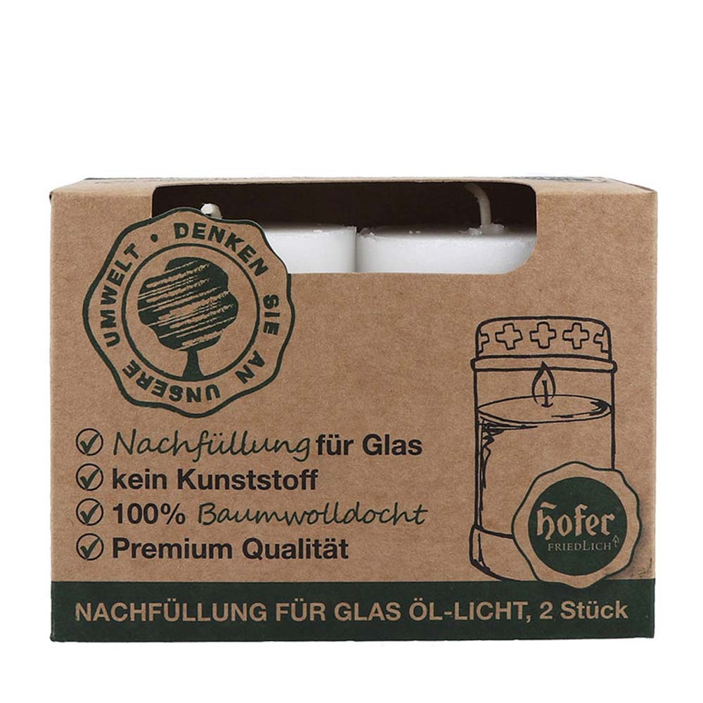 Hofer Nachfüllung für Rubin-Glas-Öl-Licht, 2er