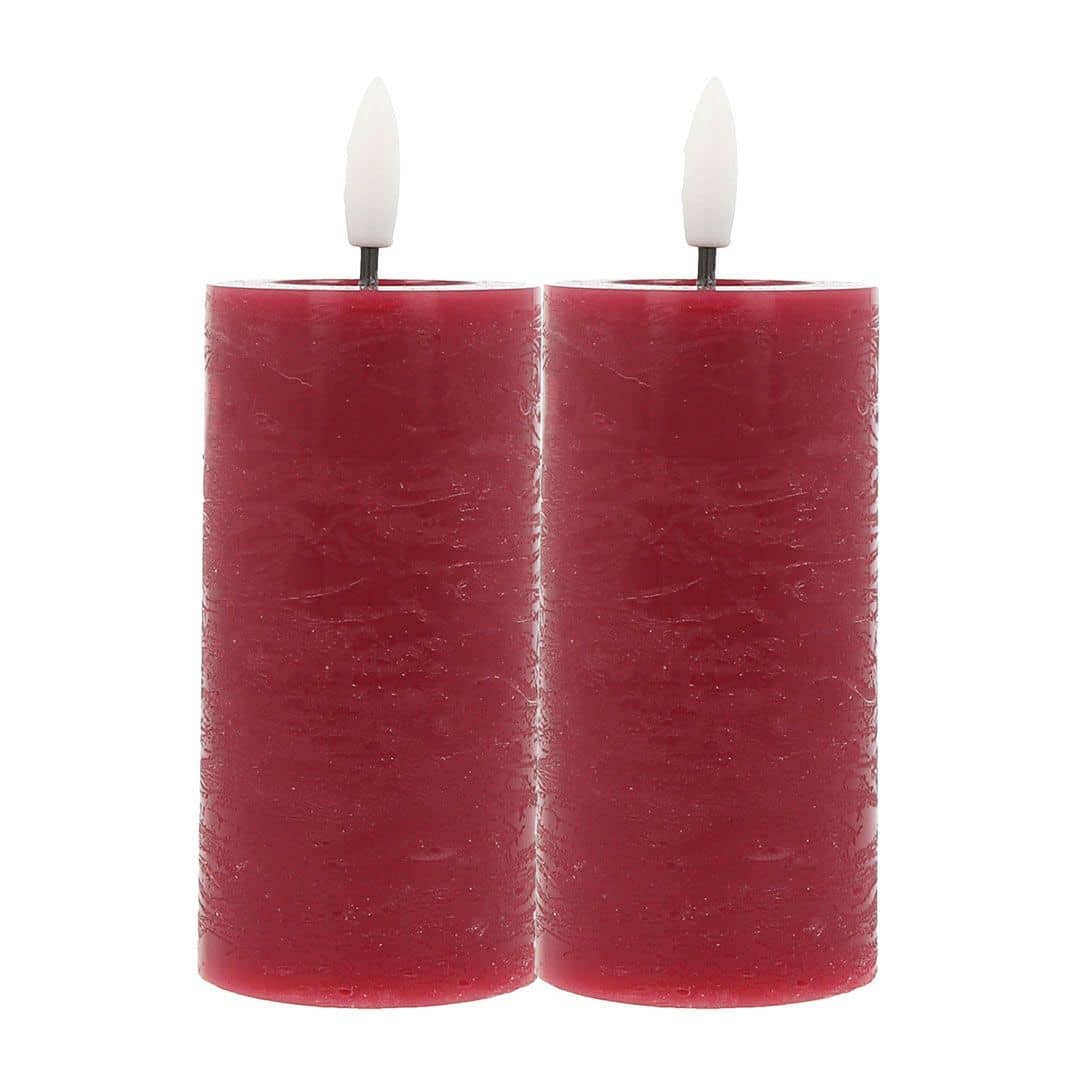Hofer LED Kerze 50x100, 2er bordeaux