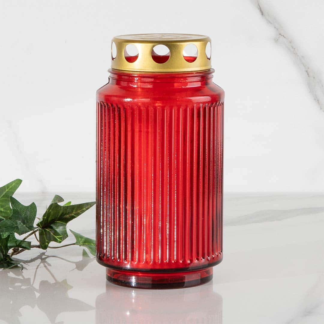 Image Glas Grablaterne LUNA, rot