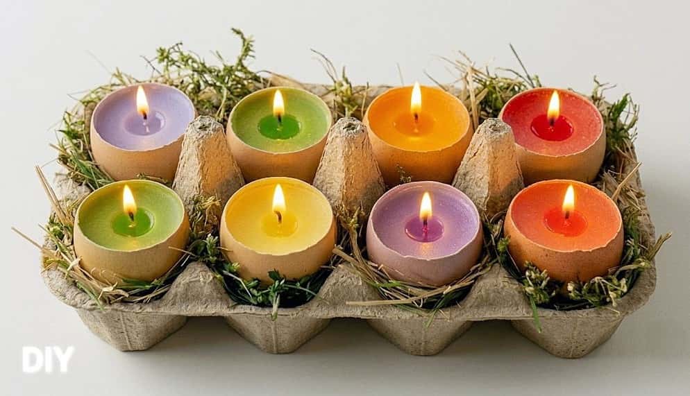 DIY Eierkerzen im Karton