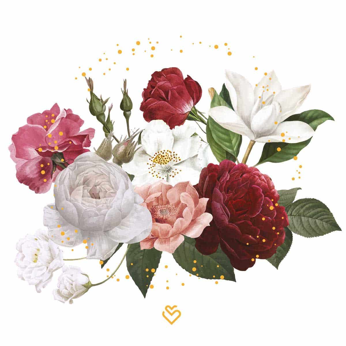 Etikett Solarkerze BLUMEN weiß