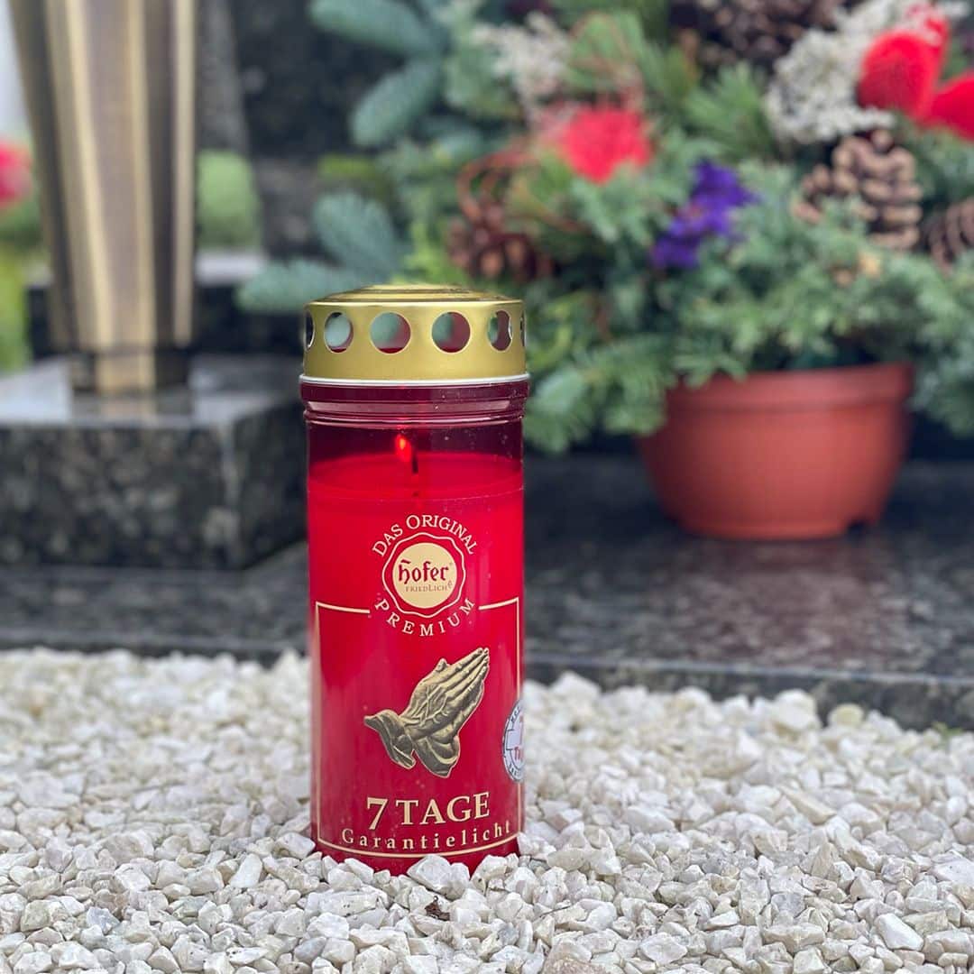 Hofer Premium 7 Tage Garantielicht mit Deckel, rot Friedhof