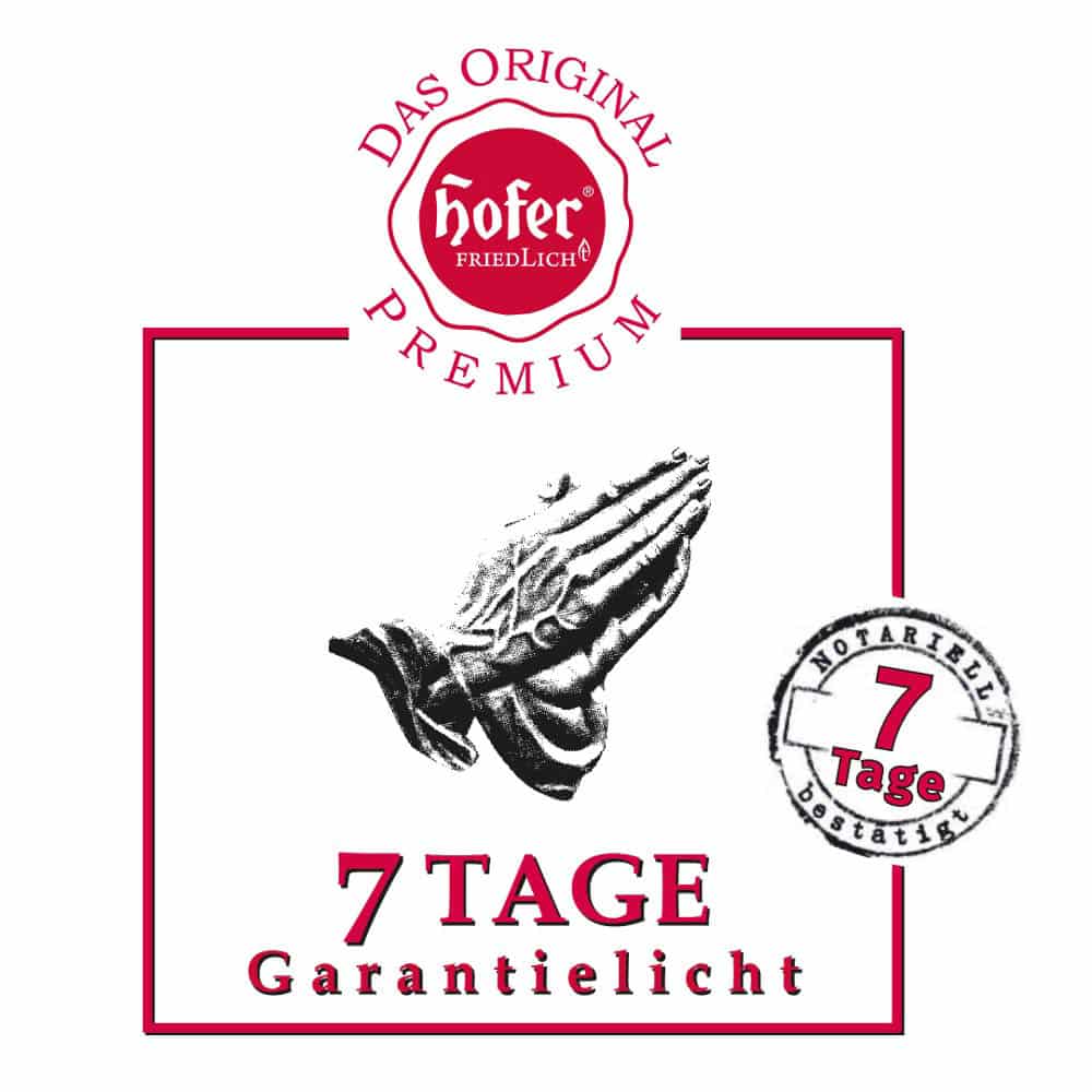 Hofer Premium 7 Tage Garantielicht mit Deckel, transparent