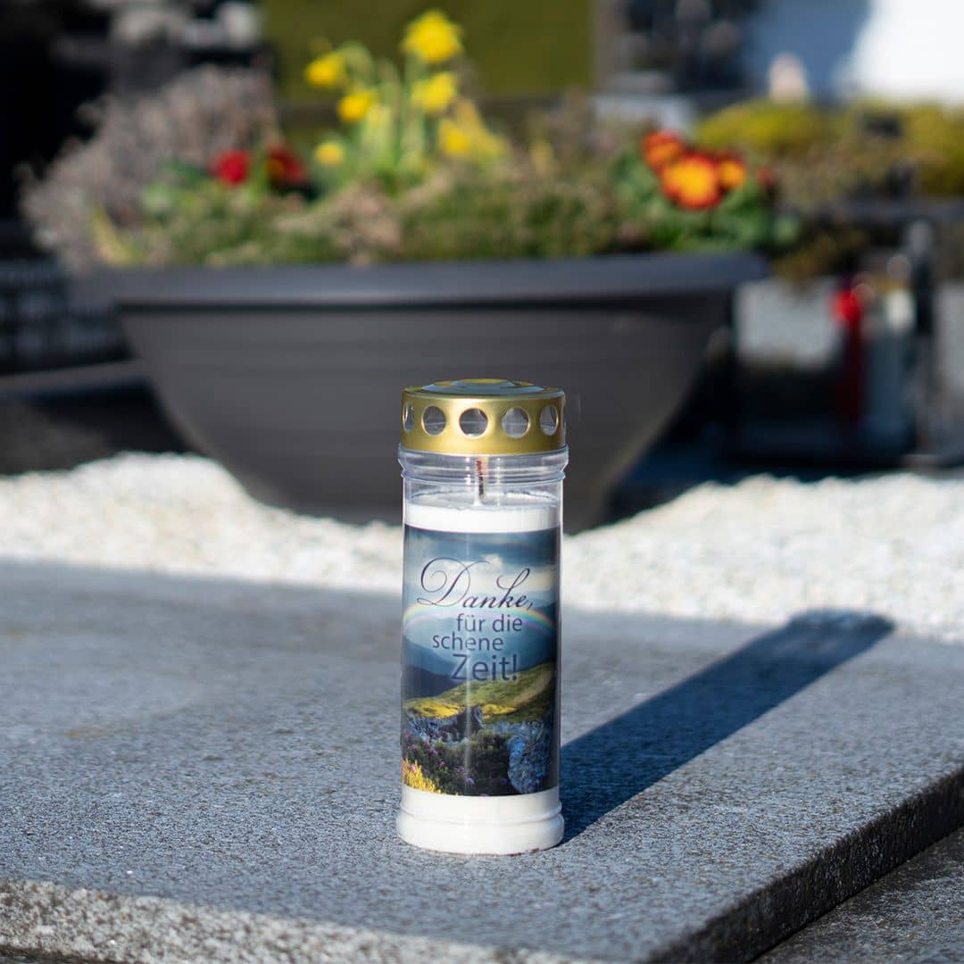 Hofer Premium 7 Tage Grabkerze, DANKE, FÜR DIE SCHENE ZEIT Friedhof