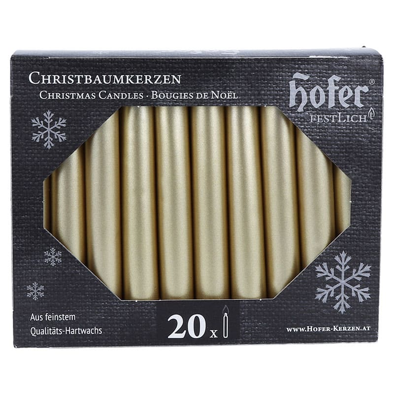 Baumkerzen 20er, metallic gold