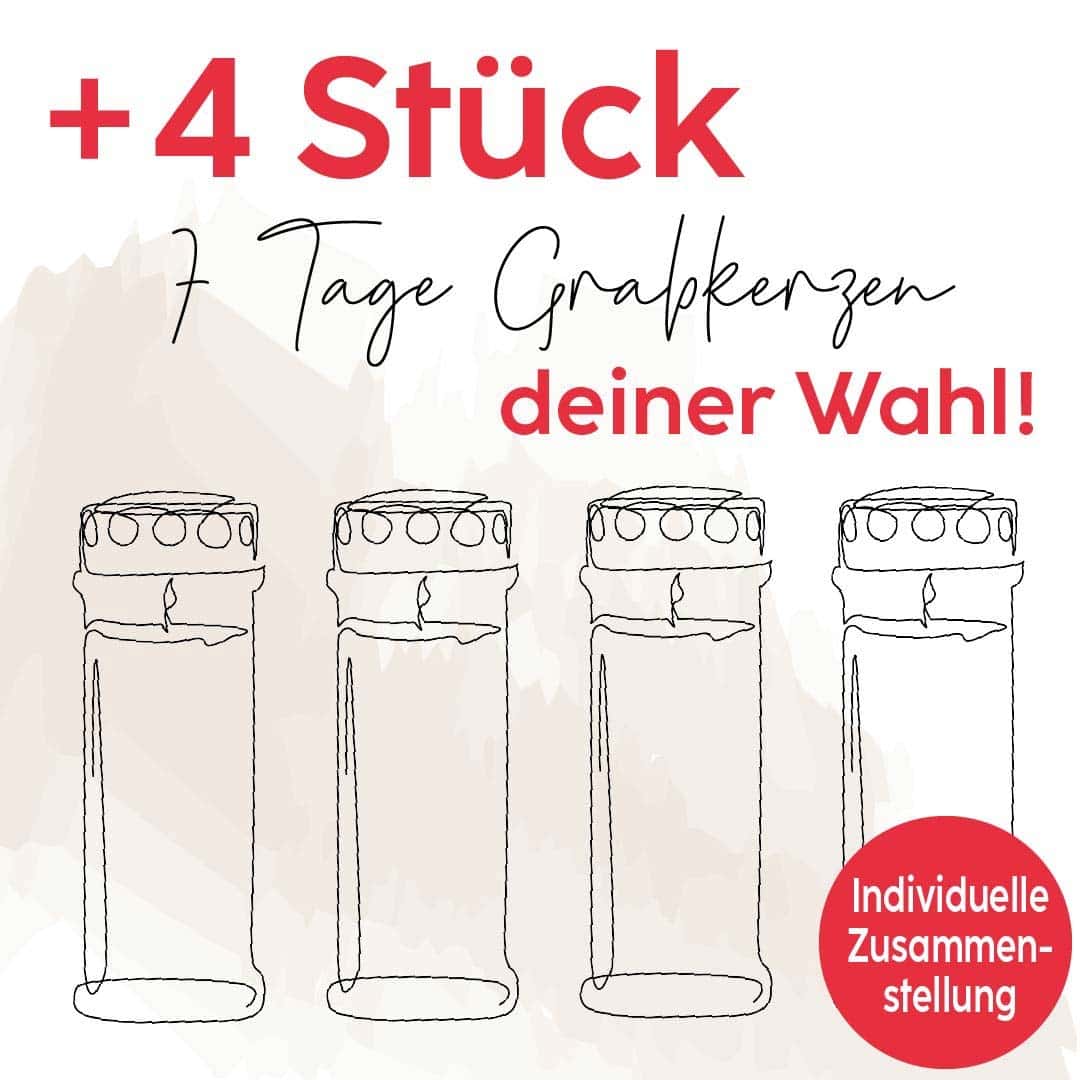 Trauertasse 7 Tage Grabkerzen
