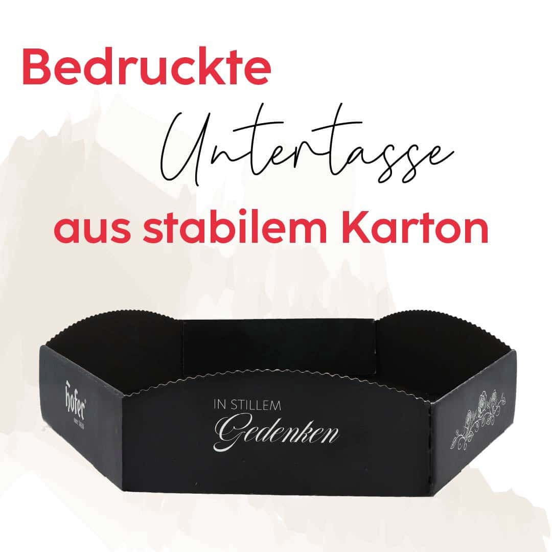 Trauertasse bedruckt schwarz aus Karton