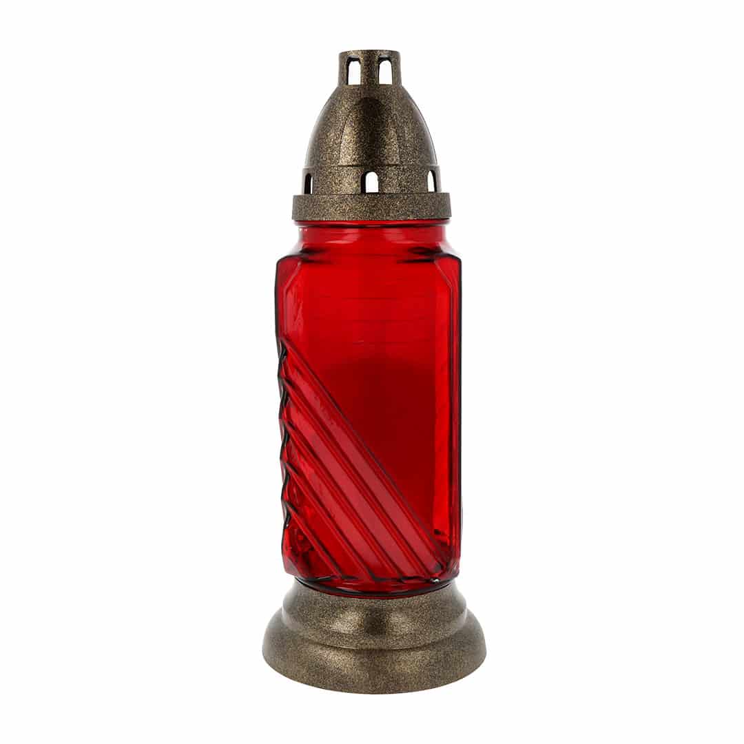 Glas Grablaterne LEONA rot
