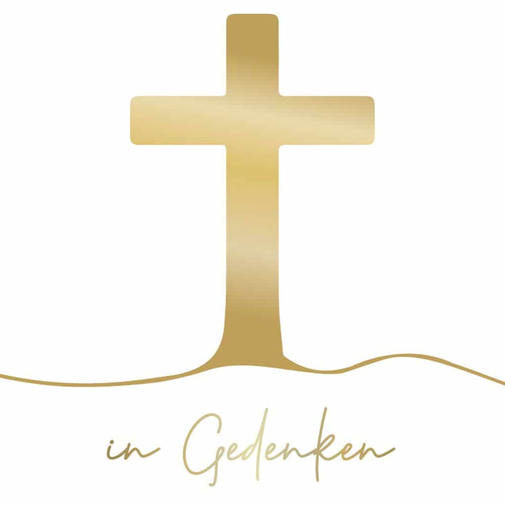 Etikett Kreuz Hofer Trauer-Öllicht groß mit Motiv 2er Set