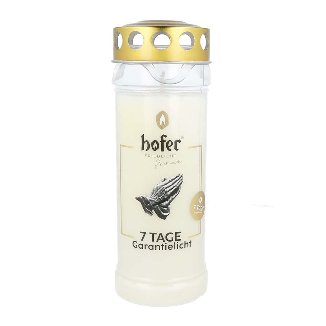 Hofer Premium 7 Tage Garantielicht mit Deckel, transparent