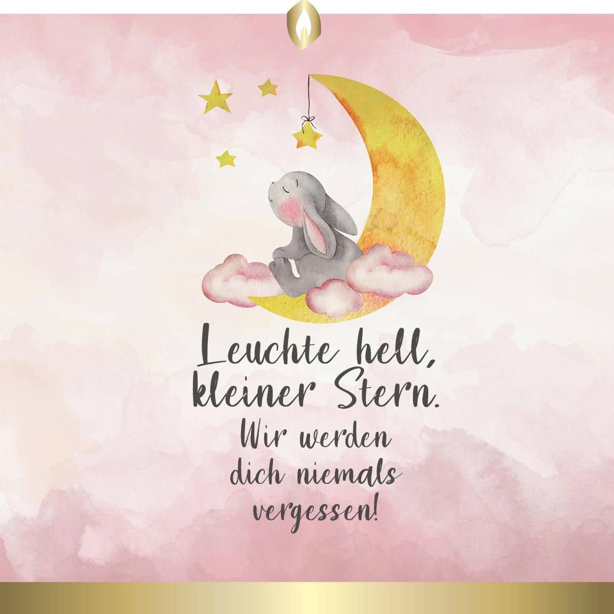 Etikett Hofer Premium 4 Tage Grabkerze, STERNENKIND ROSA