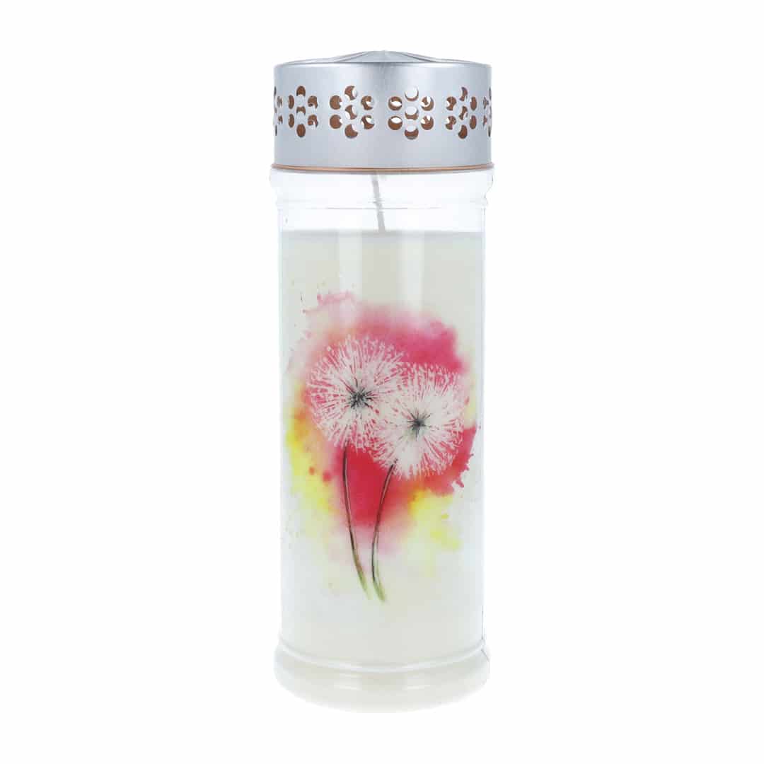 Hofer Premium Plus 7 Tage Grabkerze, AQUARELL PUSTEBLUME