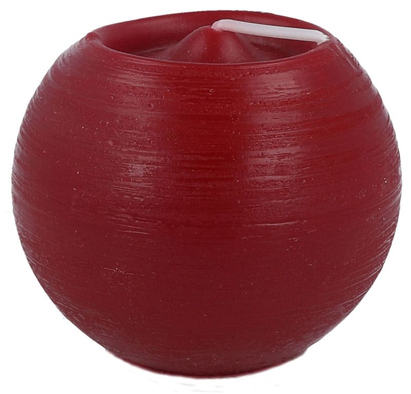 Rustik Kugelkerze Ø 80 mm, kaminrot