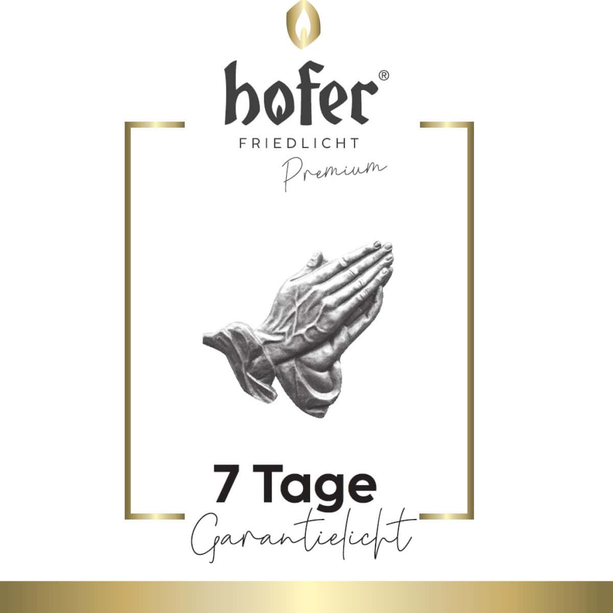 Etikett Hofer Premium 7 Tage Garantielicht mit Deckel, transparent