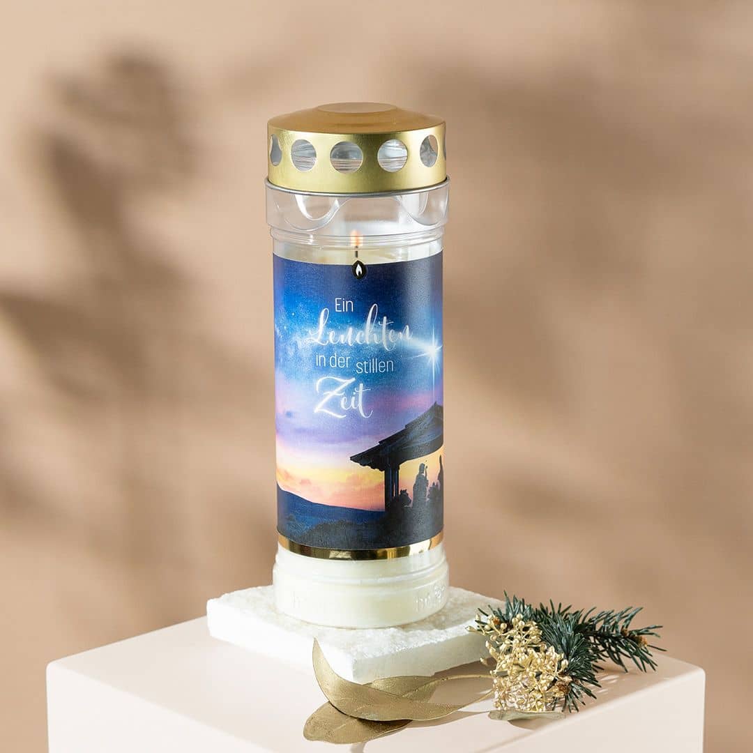 Hofer Premium 7 Tage Grabkerze Winter, STERN VON BETHLEHEM Image