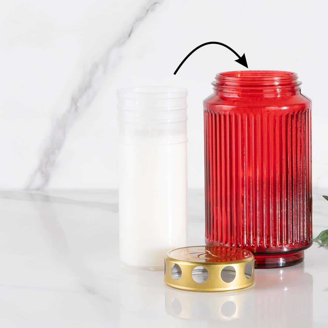 Image Glas Grablaterne LUNA, rot mit Nachfüllung