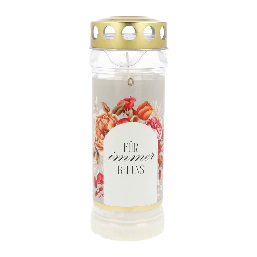 Hofer Premium 7 Tage Grabkerze Blumenbogen, FÜR IMMER BEI UNS