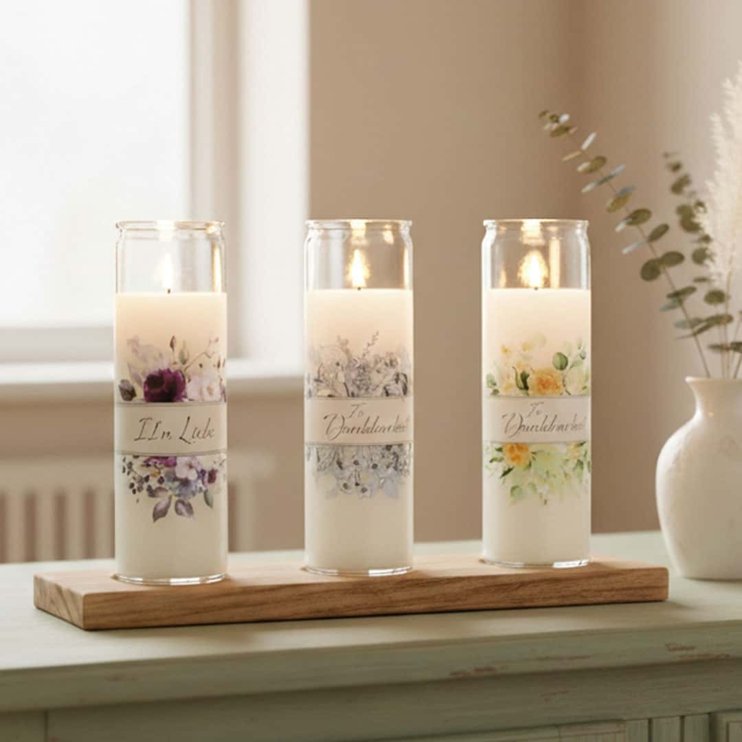 Gedenkkerzen aus Glas
