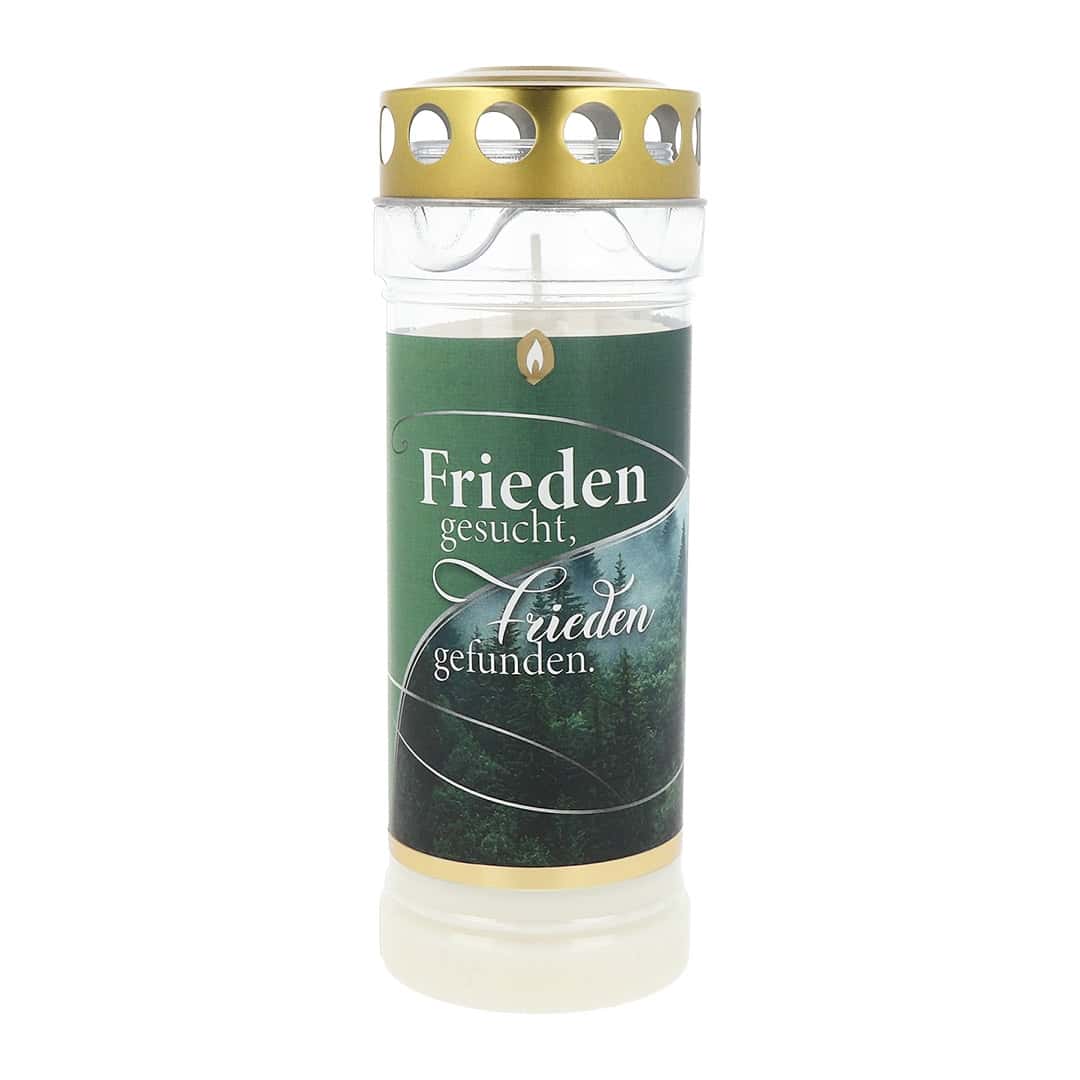 Hofer Premium 7 Tage Grabkerze "Frieden" transparent