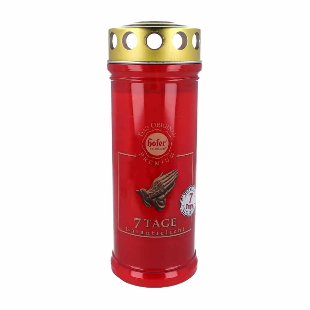 Hofer Premium 7 Tage Garantielicht mit Deckel, rot
