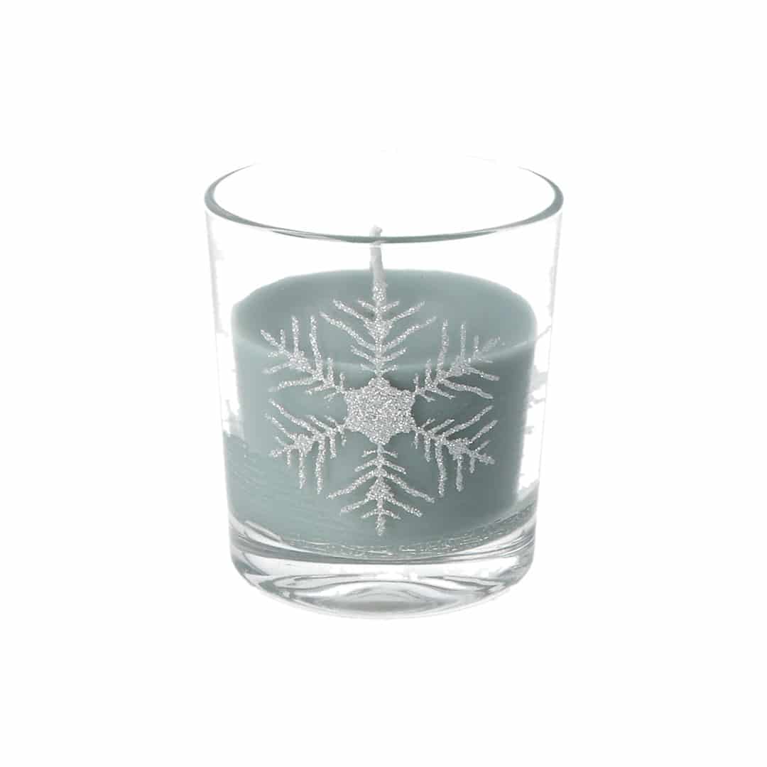 Kerze im Glas, EISBLUME Kerze im Glas, EISBLUME
