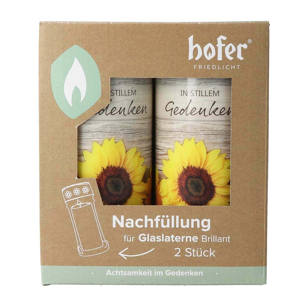 Nachfüllung für Hofer Natur Glaslaterne Brilliant 2er, SONNENBLUME
